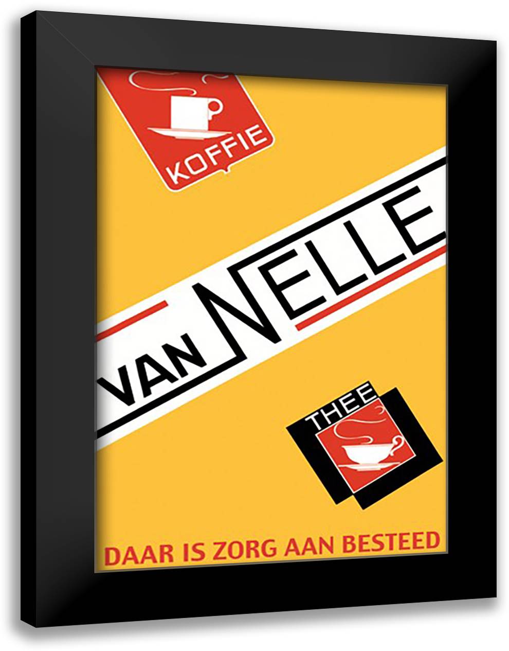 Van Nelle Coffee and Tea 16x22 Black Modern Wood Framed Art Print Poster