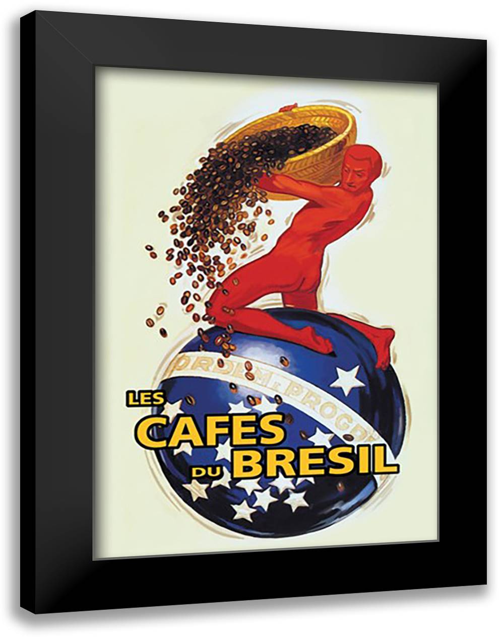 Coffees of Brazil 16x22 Black Modern Wood Framed Art Print Poster