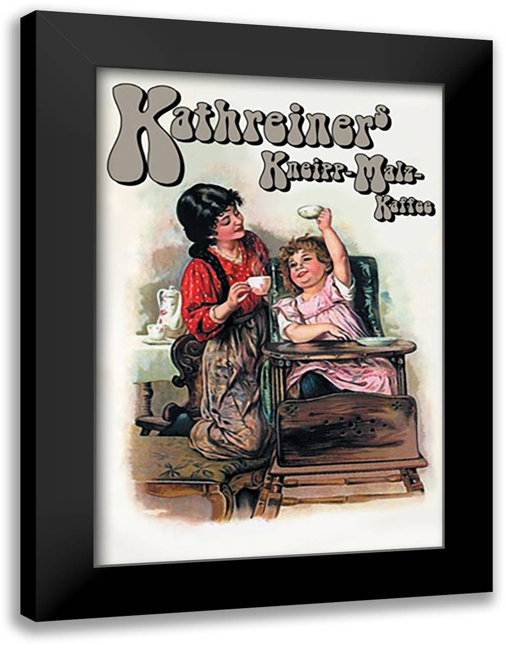 Kathreiner's Kneipp-Malz-Kaffee 16x22 Black Modern Wood Framed Art Print Poster