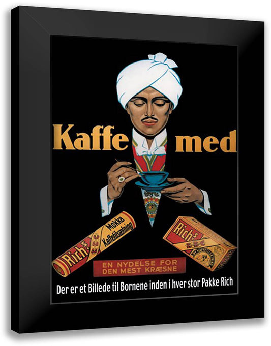 Rich's Kaffe 16x22 Black Modern Wood Framed Art Print Poster