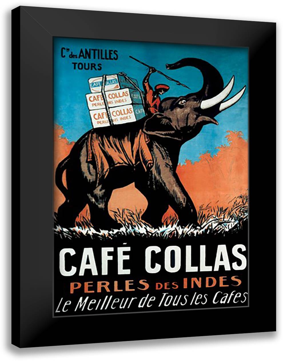 Caf Collas 16x22 Black Modern Wood Framed Art Print Poster