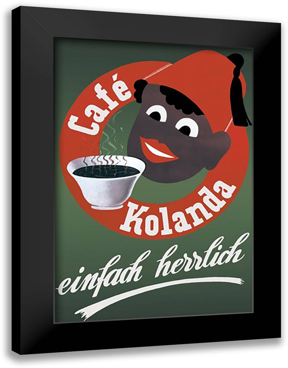 Caf Kolanda 16x22 Black Modern Wood Framed Art Print Poster