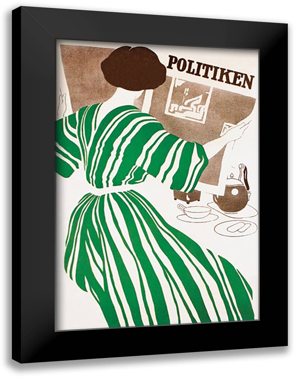 Politiken #1 16x22 Black Modern Wood Framed Art Print Poster by Andersen, Valdemar