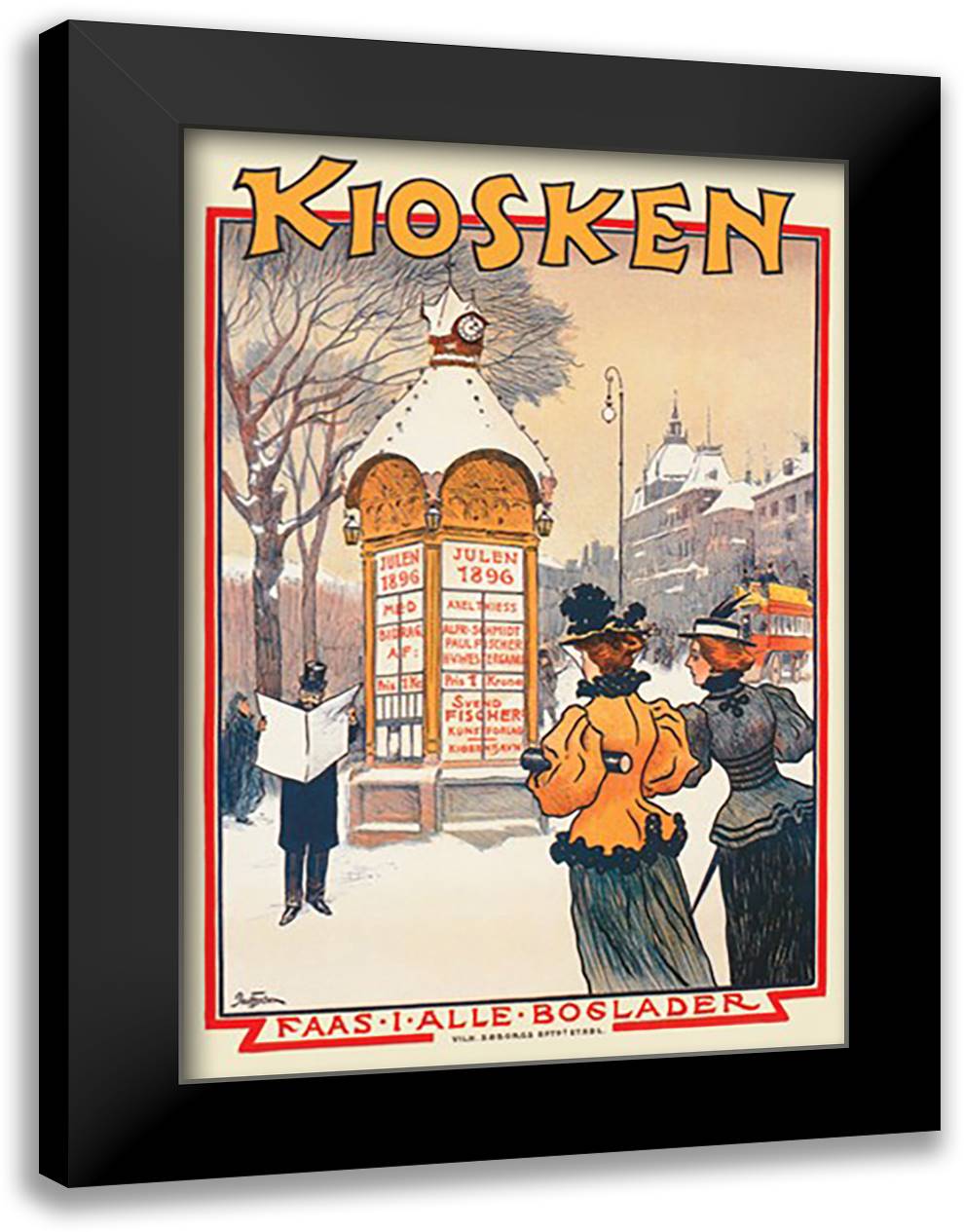 Kiosken 16x22 Black Modern Wood Framed Art Print Poster by Fischer, Paul