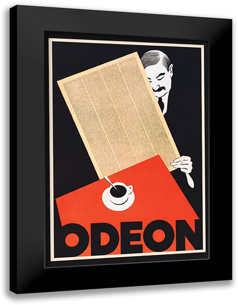 Odeon 16x22 Black Modern Wood Framed Art Print Poster by Laubi