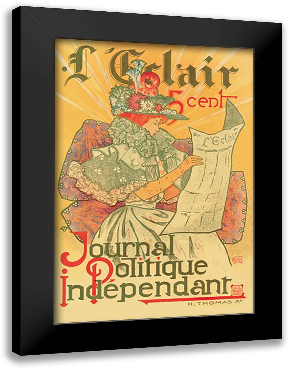 clair #2 16x22 Black Modern Wood Framed Art Print Poster by Thomas, Henry Atwell