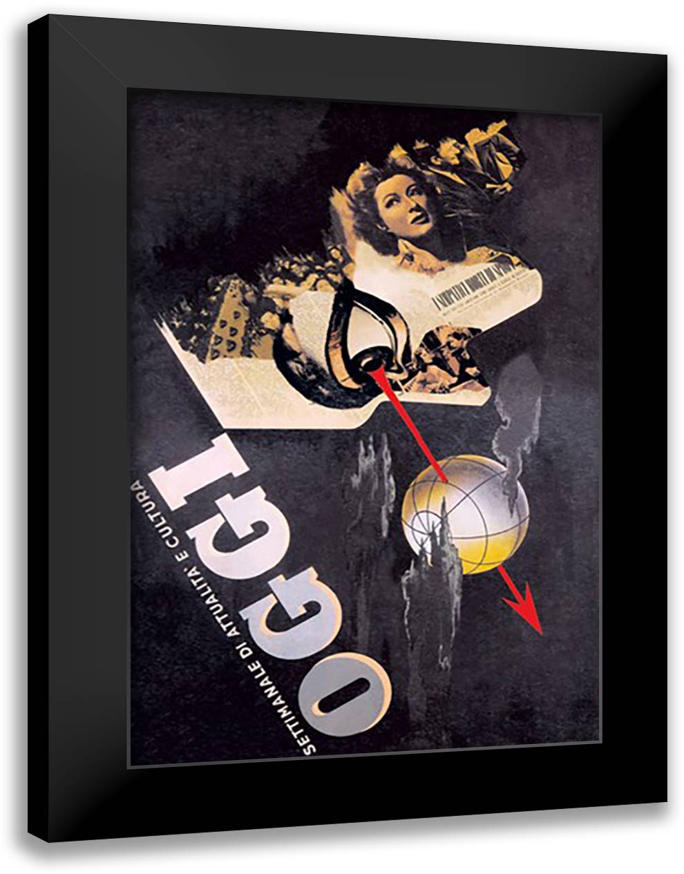 OGGI 16x22 Black Modern Wood Framed Art Print Poster