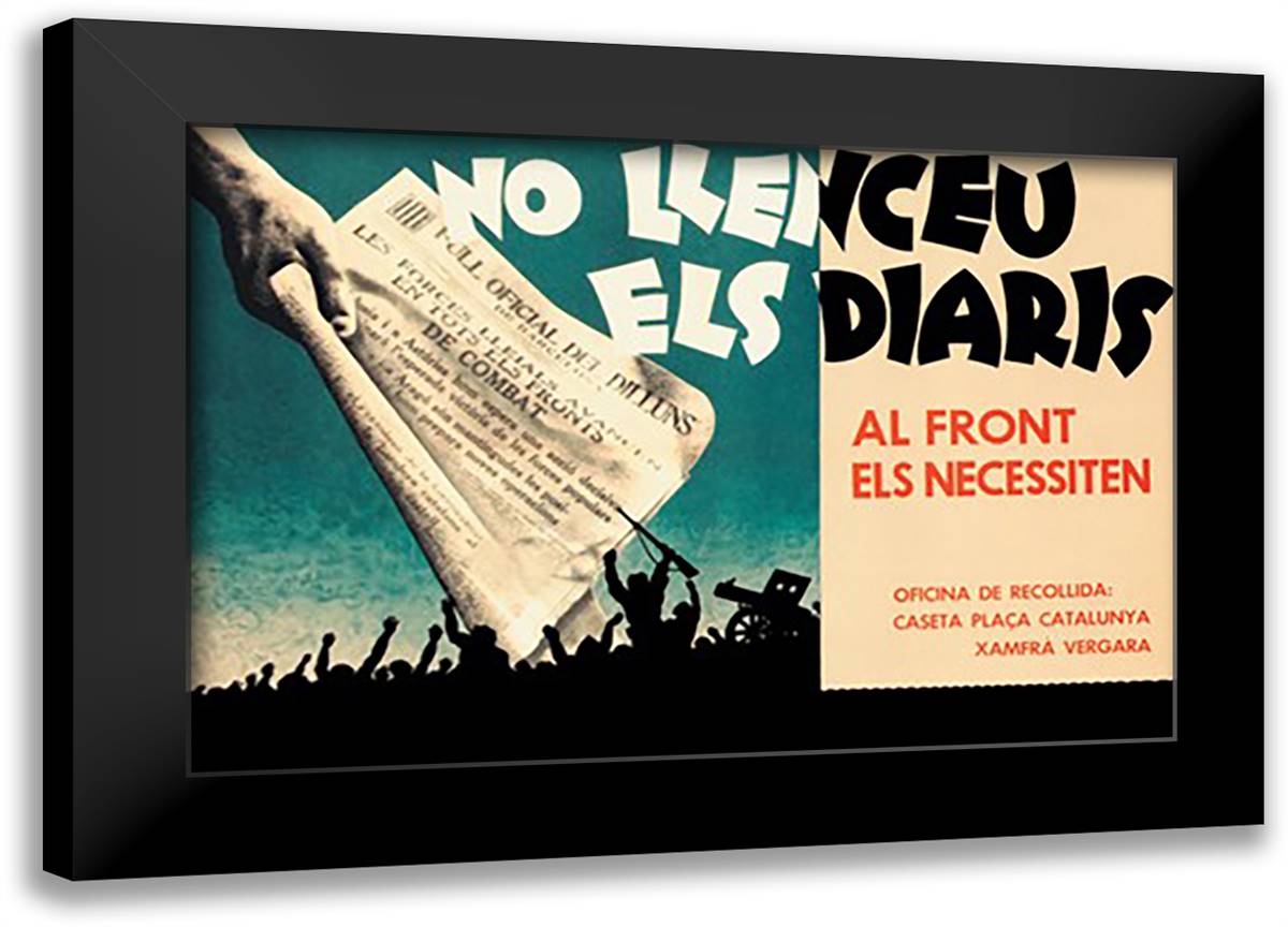 No Llenceu Els Diaris 22x16 Black Modern Wood Framed Art Print Poster