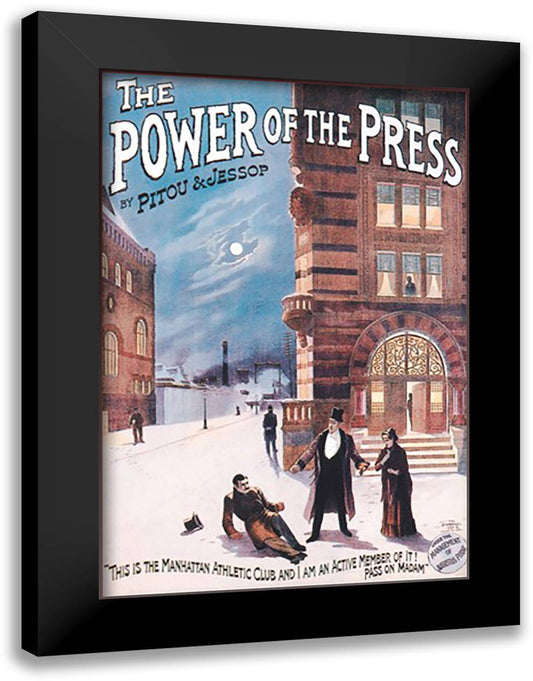 Power of the Press 16x22 Black Modern Wood Framed Art Print Poster