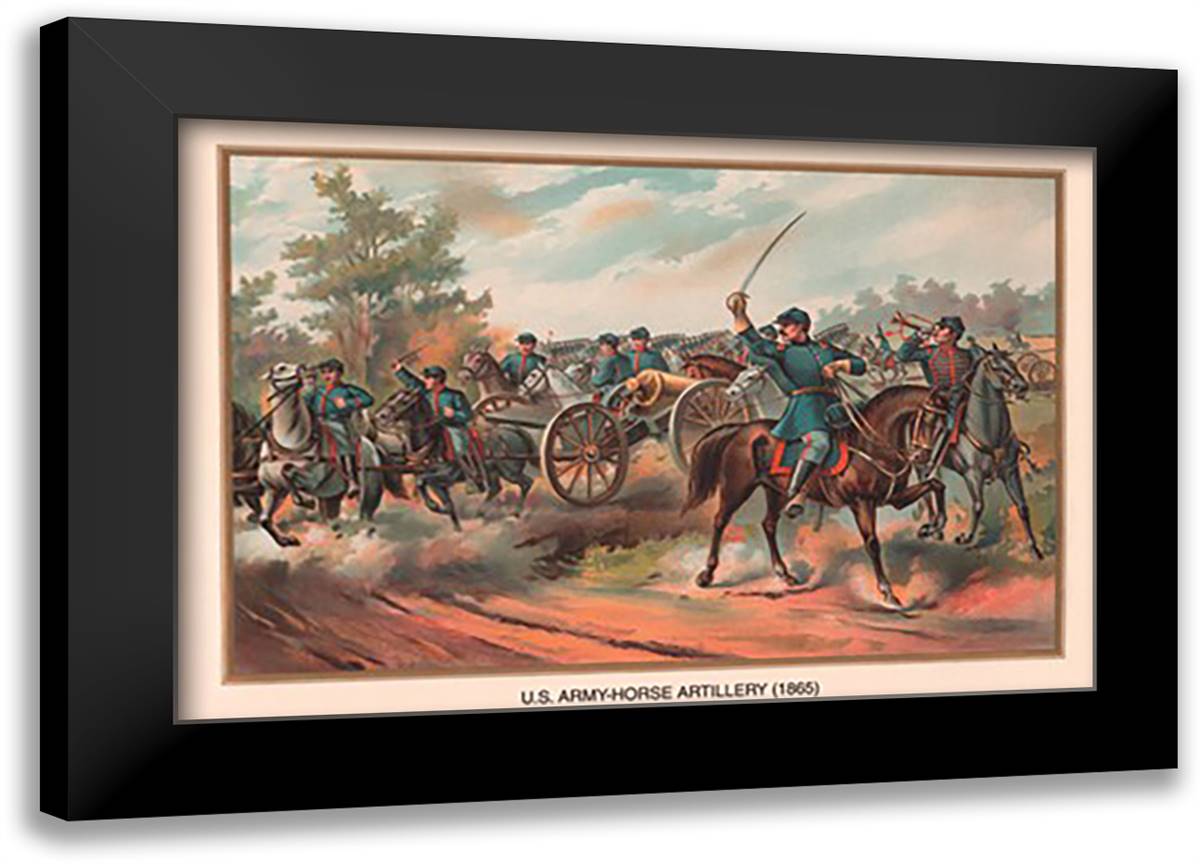 U.S. Army Horse Artillery, 1865 22x16 Black Modern Wood Framed Art Print Poster by Wagner, Arthur
