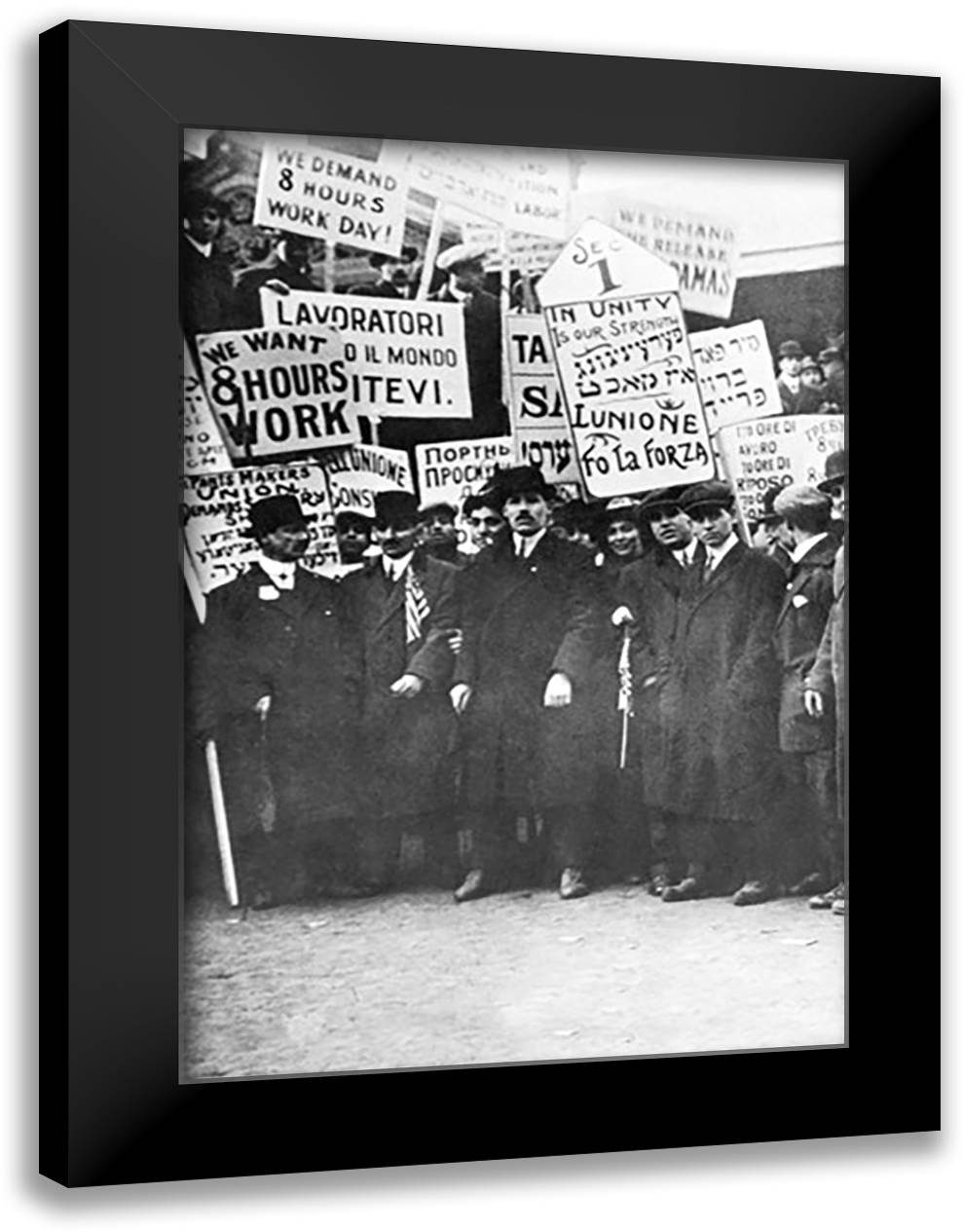 Clothing Workers Strike 16x22 Black Modern Wood Framed Art Print Poster