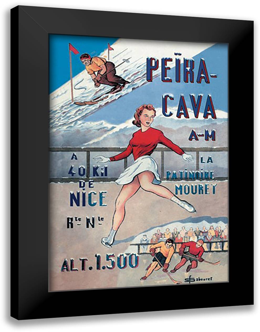 Peira-Cava 16x22 Black Modern Wood Framed Art Print Poster by Sabouret