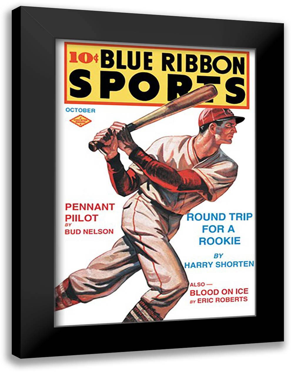 Blue Ribbon Sports: Round Trip for a Rookie 16x22 Black Modern Wood Framed Art Print Poster