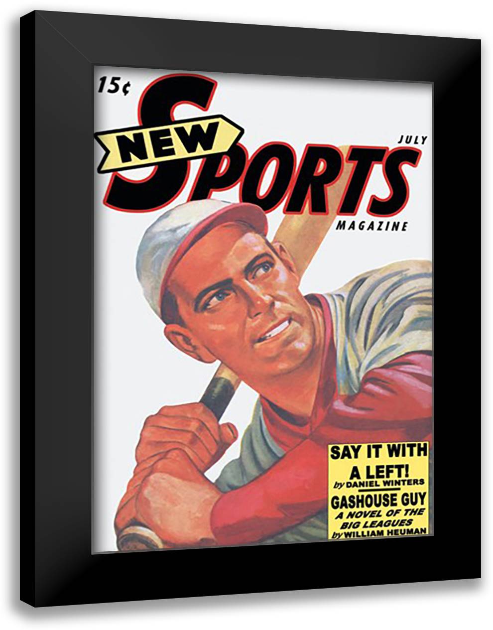 New Sports Magazine: Say it with a Left 16x22 Black Modern Wood Framed Art Print Poster