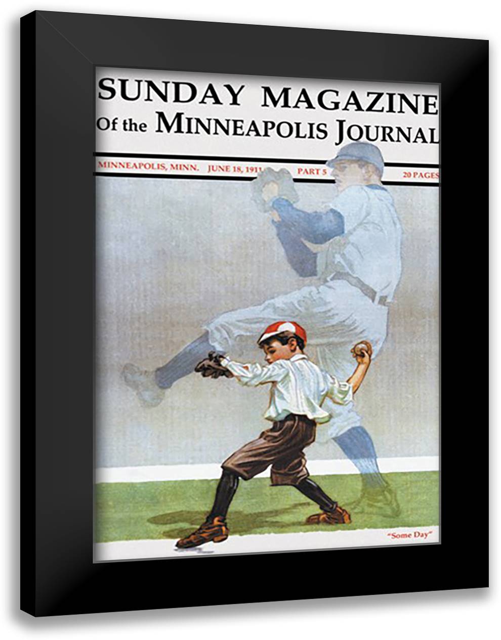 Sunday Magazine of the Minneapolis Journal: Some Day 16x22 Black Modern Wood Framed Art Print Poster