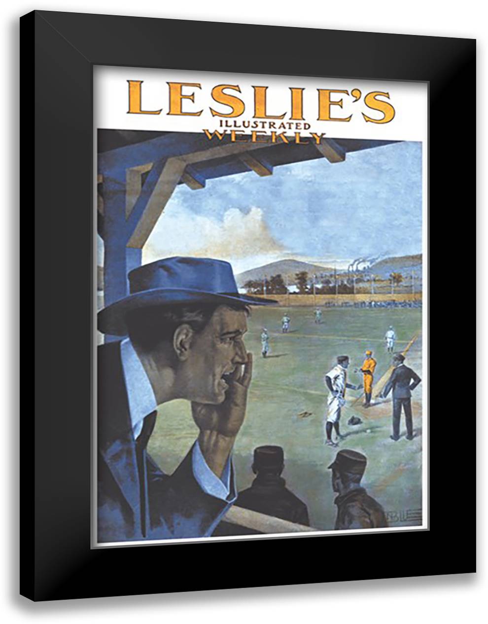 Leslie's Illustrated Weekly: Calling in an Opinion 16x22 Black Modern Wood Framed Art Print Poster