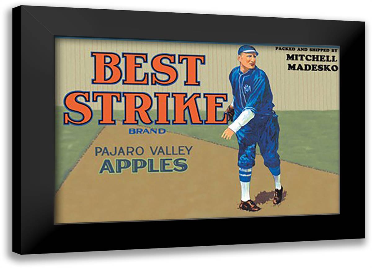 Pajaro Valley Apples: Best Strike Brand 22x16 Black Modern Wood Framed Art Print Poster