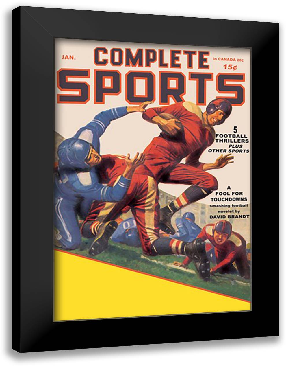 Complete Sports 16x22 Black Modern Wood Framed Art Print Poster