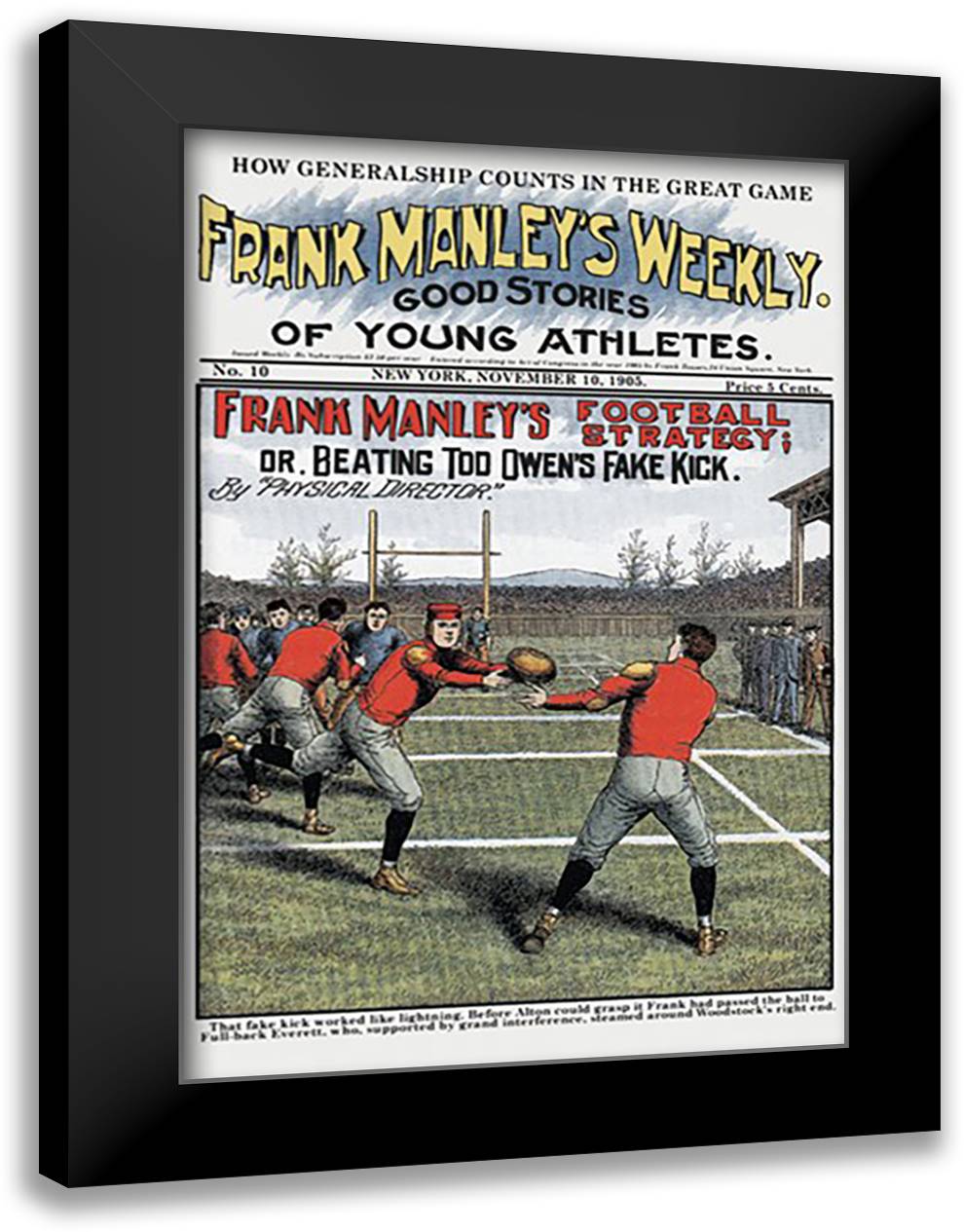 Frank Manley's Football Strategy 16x22 Black Modern Wood Framed Art Print Poster