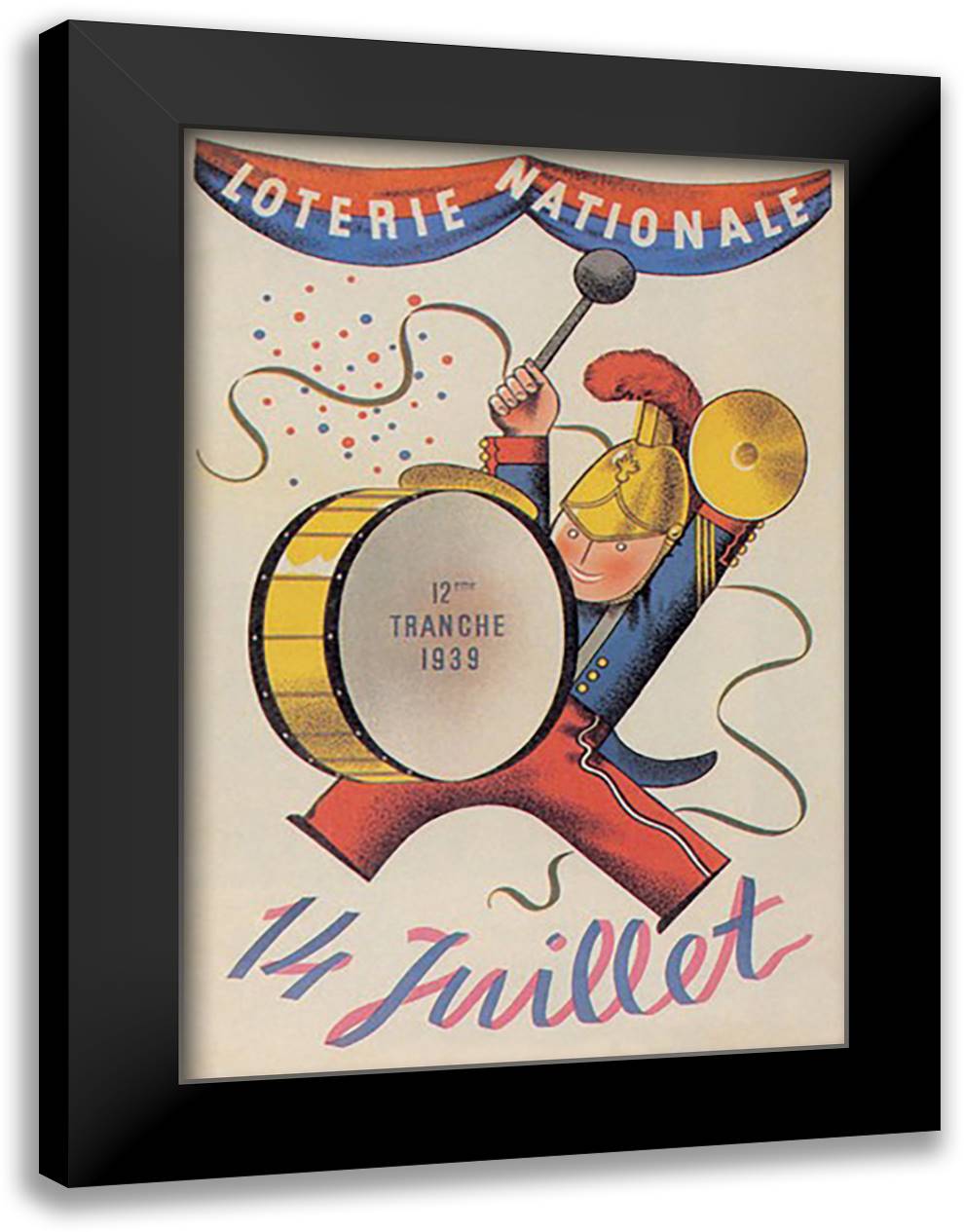 French National Lottery 16x22 Black Modern Wood Framed Art Print Poster