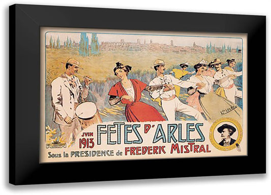 Fetes d'Arles 22x16 Black Modern Wood Framed Art Print Poster