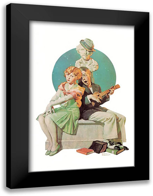 Serenade 16x22 Black Modern Wood Framed Art Print Poster by Rockwell, Norman