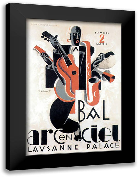 Bal Arcenciel 16x22 Black Modern Wood Framed Art Print Poster