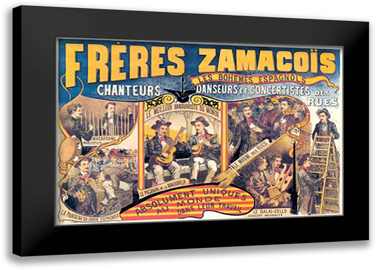 Freres Zamacois 22x16 Black Modern Wood Framed Art Print Poster