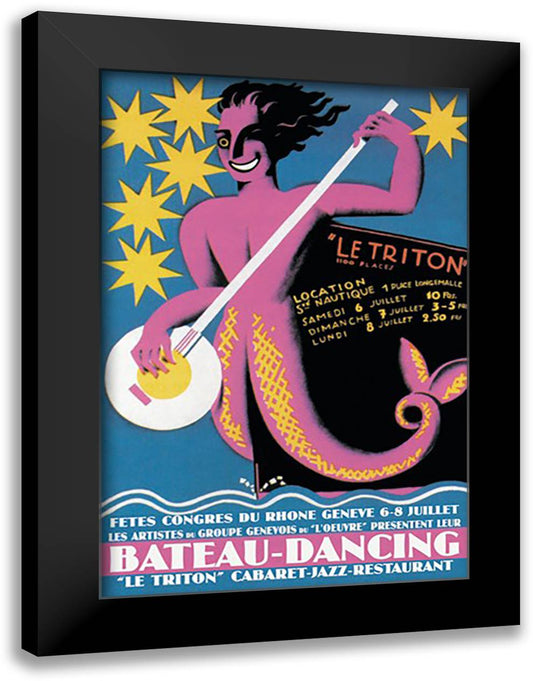 Bateau Dancing 16x22 Black Modern Wood Framed Art Print Poster