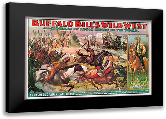 Buffalo Bill: Congress of American Indians 22x16 Black Modern Wood Framed Art Print Poster