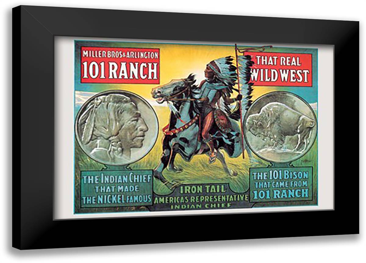 Iron Tail Nickel 22x16 Black Modern Wood Framed Art Print Poster