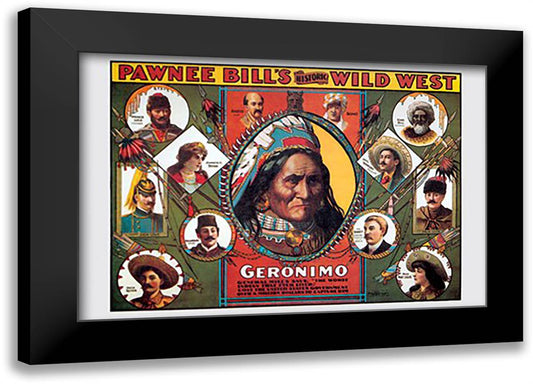 Geronimo 22x16 Black Modern Wood Framed Art Print Poster
