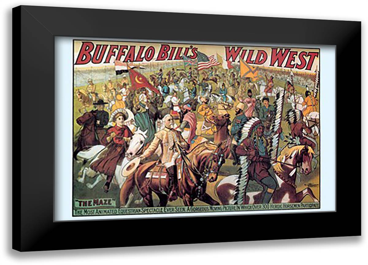 Buffalo Bill: The Maze 22x16 Black Modern Wood Framed Art Print Poster