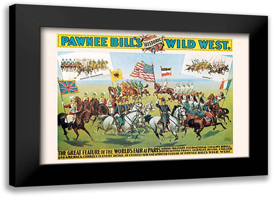 Buffalo Bill: Pawnee Bill and Paris 22x16 Black Modern Wood Framed Art Print Poster