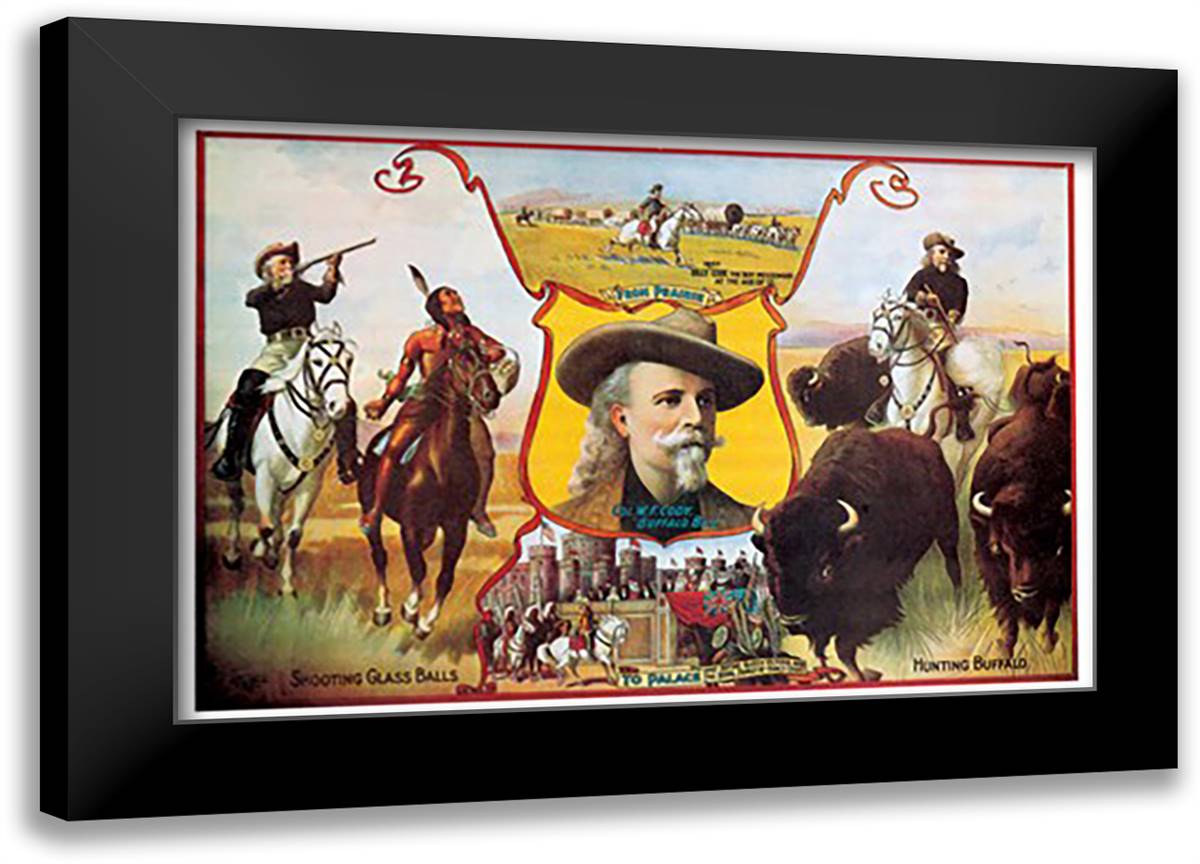 Buffalo Bill: From Prairie to Palace 22x16 Black Modern Wood Framed Art Print Poster