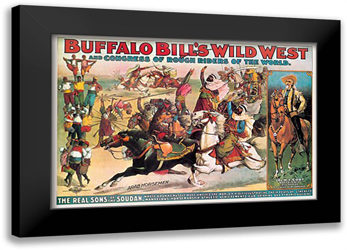 Buffalo Bill: The Real Sons of the Soudan 22x16 Black Modern Wood Framed Art Print Poster