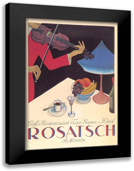 Rosatsch: Caf-Restaurant - Tea Room - Hotel 16x22 Black Modern Wood Framed Art Print Poster