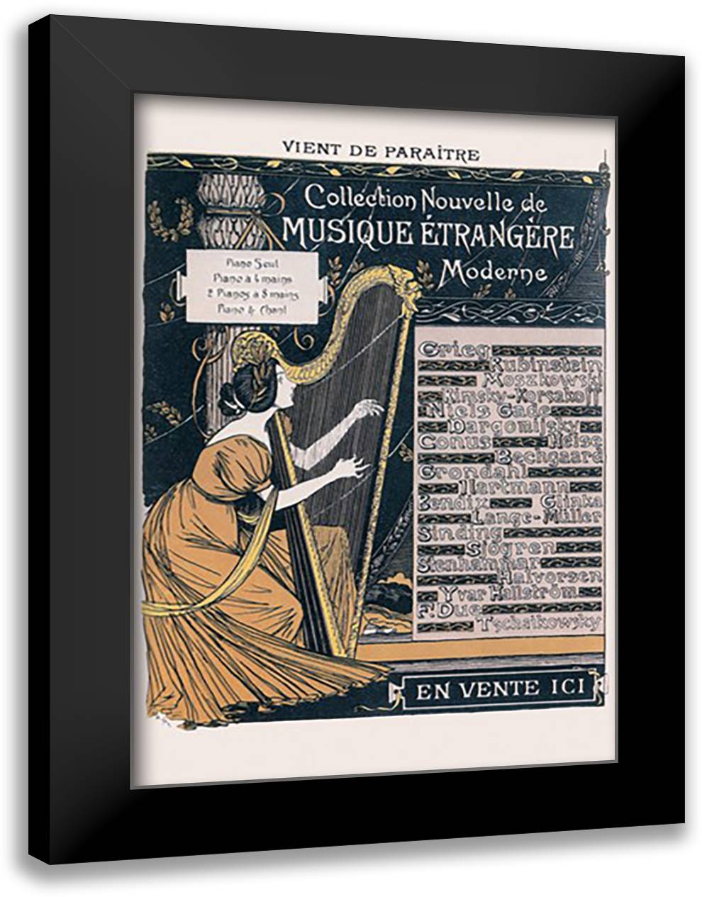 New Collection of Modern Music 16x22 Black Modern Wood Framed Art Print Poster