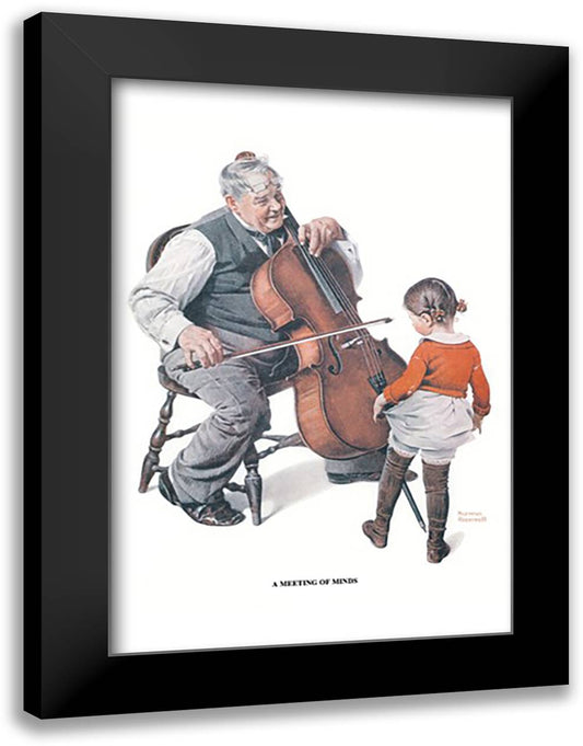 Meeting of Minds 16x22 Black Modern Wood Framed Art Print Poster by Rockwell, Norman