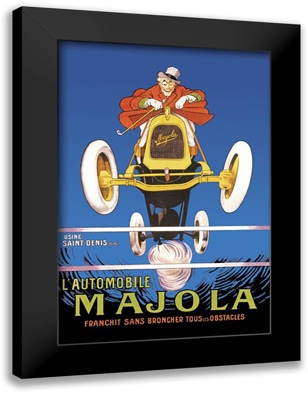 Majola Auto 16x22 Black Modern Wood Framed Art Print Poster