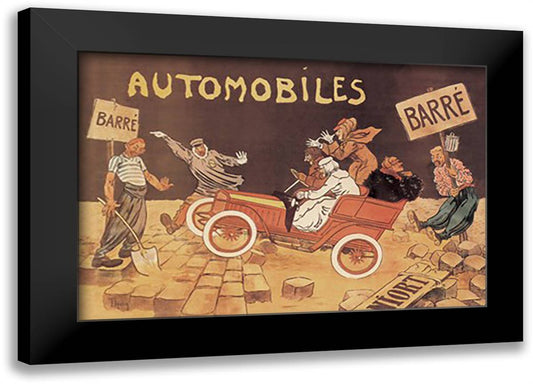 Barre Automobiles 22x16 Black Modern Wood Framed Art Print Poster