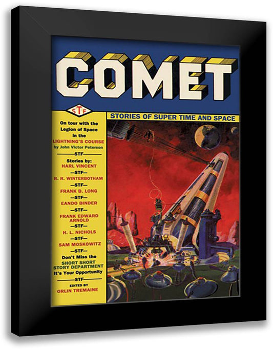 Comet: Giant Space Gun 16x22 Black Modern Wood Framed Art Print Poster