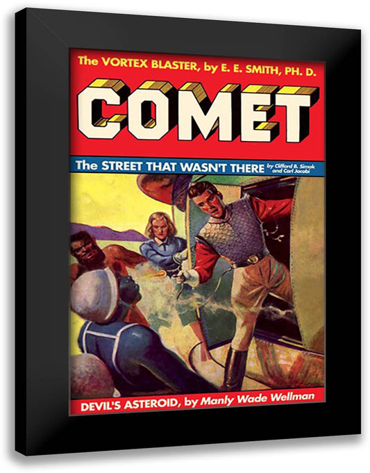 Comet: Getting Off the First Laser Blast 16x22 Black Modern Wood Framed Art Print Poster