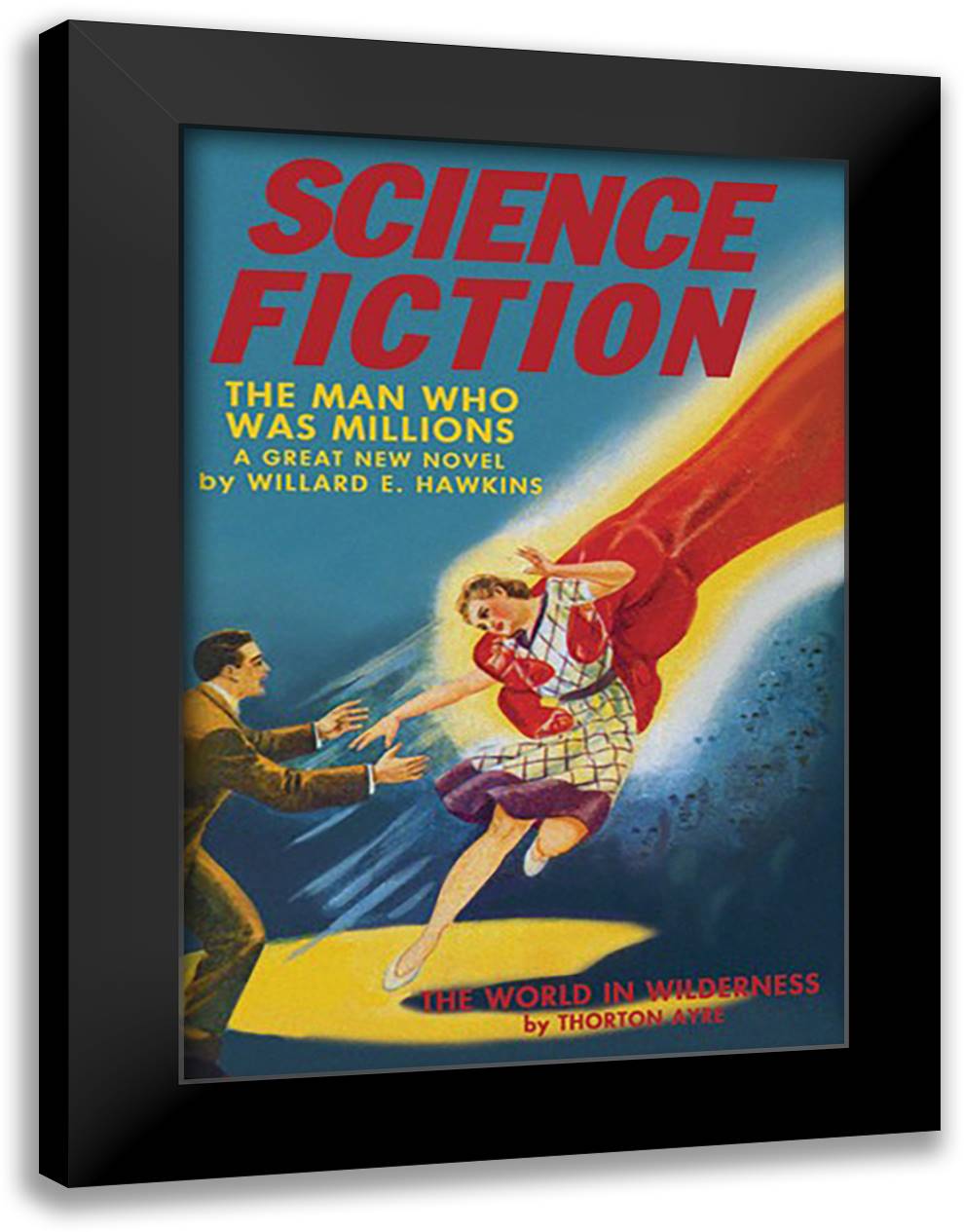 Science Fiction: Captured by the Red Giant 16x22 Black Modern Wood Framed Art Print Poster