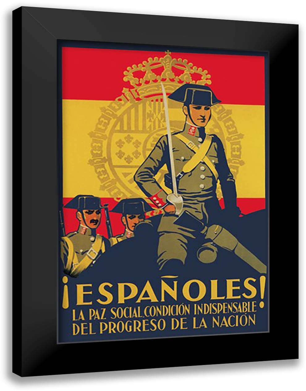 Peace Is Indispensable for the Progress of the Nation 16x22 Black Modern Wood Framed Art Print Poster by Quintanilla