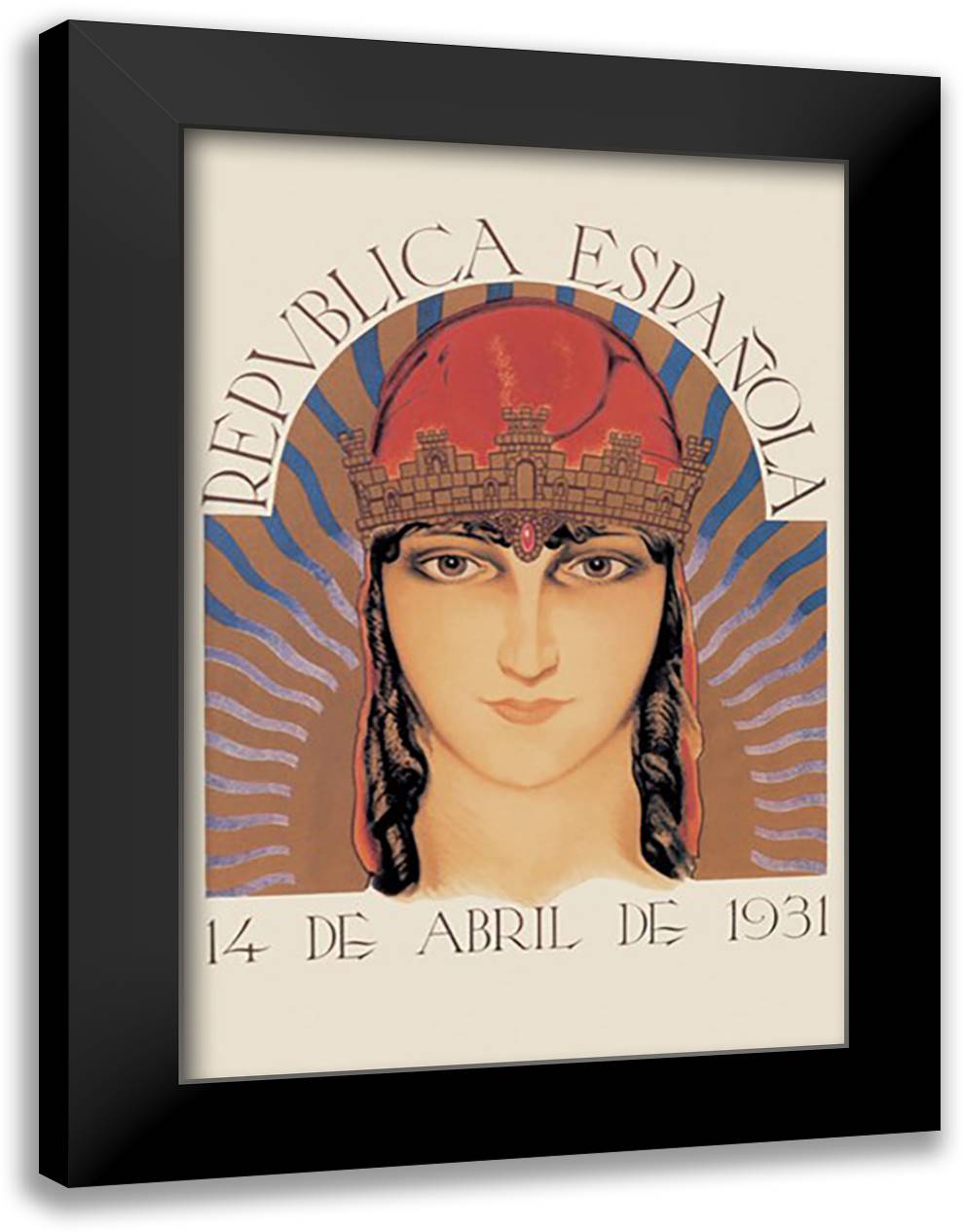 Republica Espanola 16x22 Black Modern Wood Framed Art Print Poster