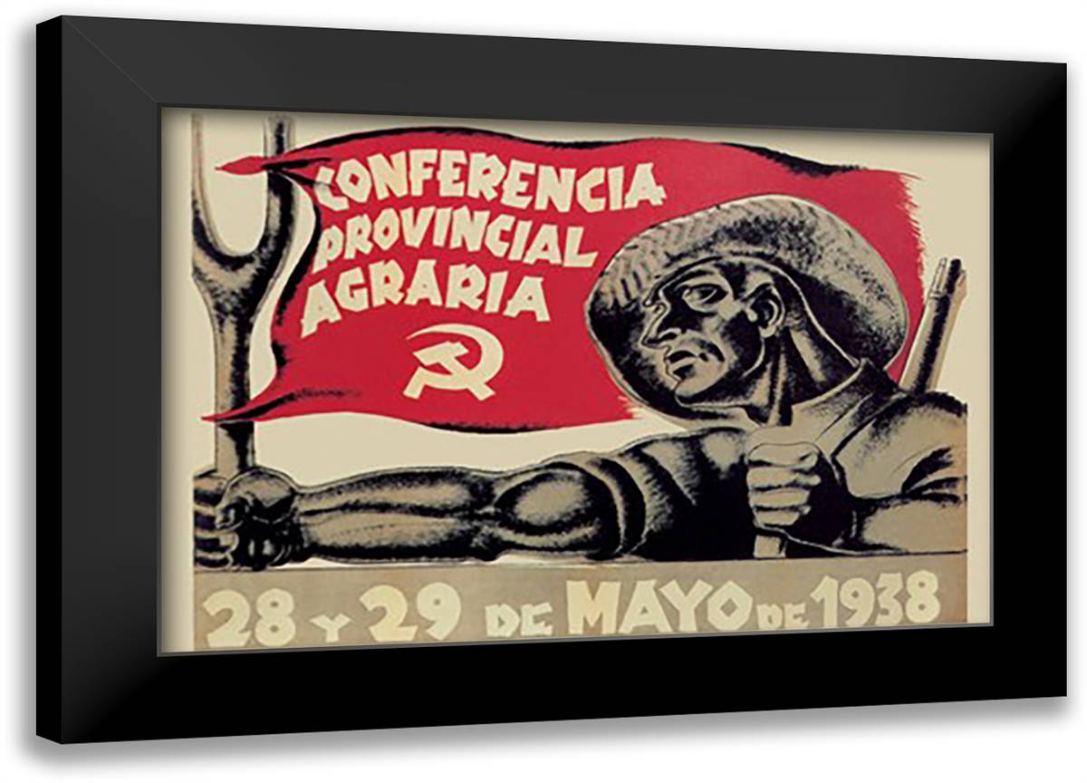 Agrarian Conference 22x16 Black Modern Wood Framed Art Print Poster by Puyol