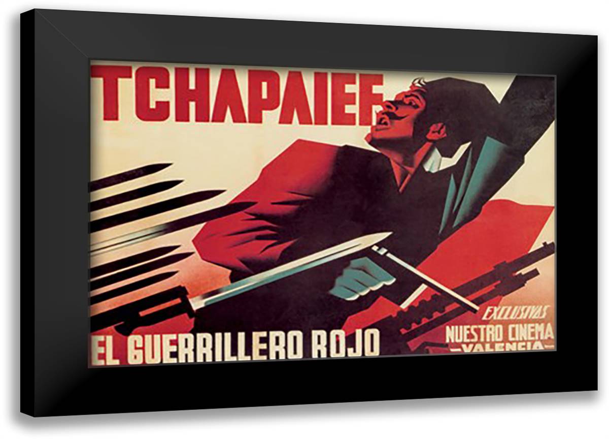 Tchapaief: The Red Guerrilla 22x16 Black Modern Wood Framed Art Print Poster by Renau, Josep