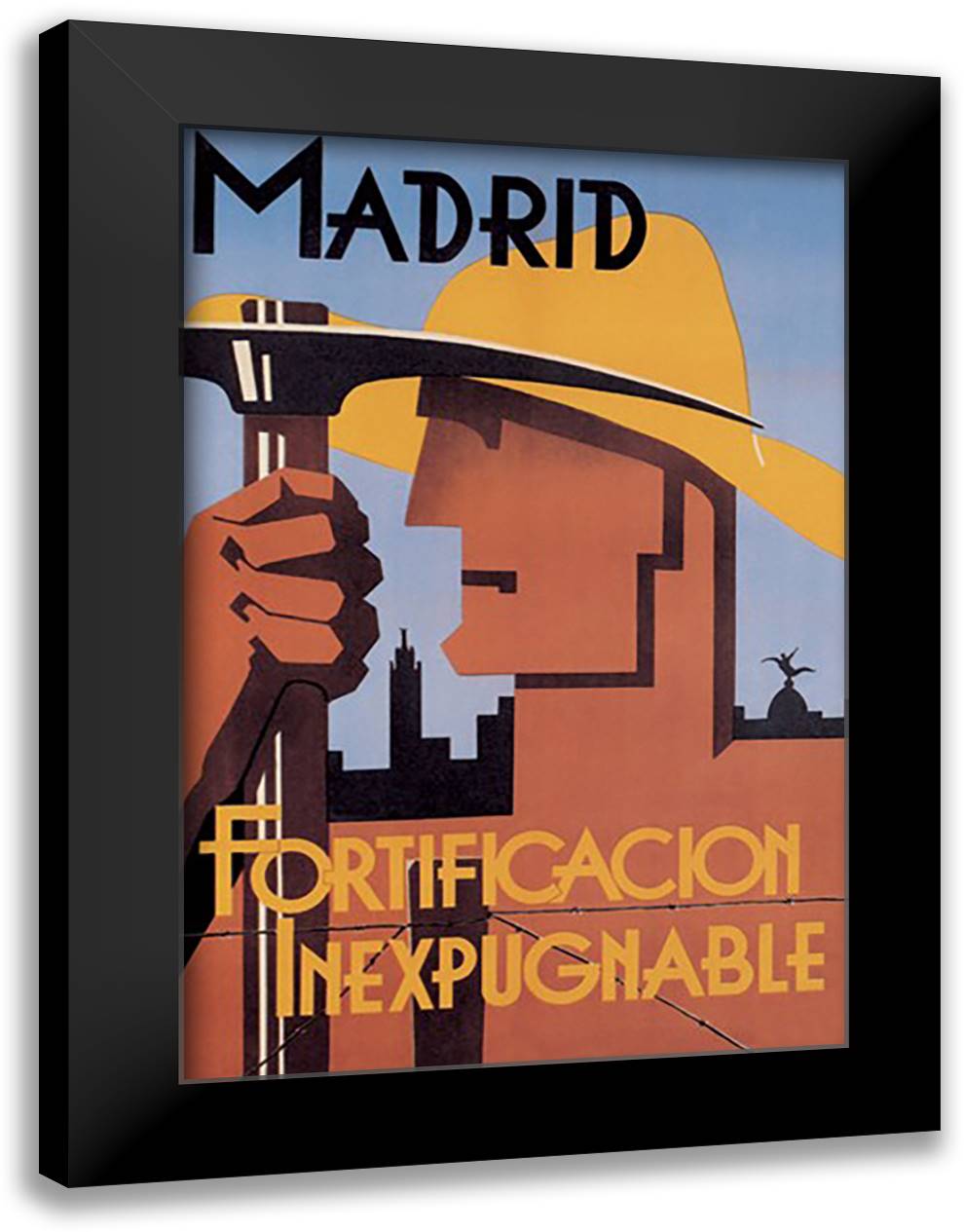 Madrid: Impregnable Fortress 16x22 Black Modern Wood Framed Art Print Poster