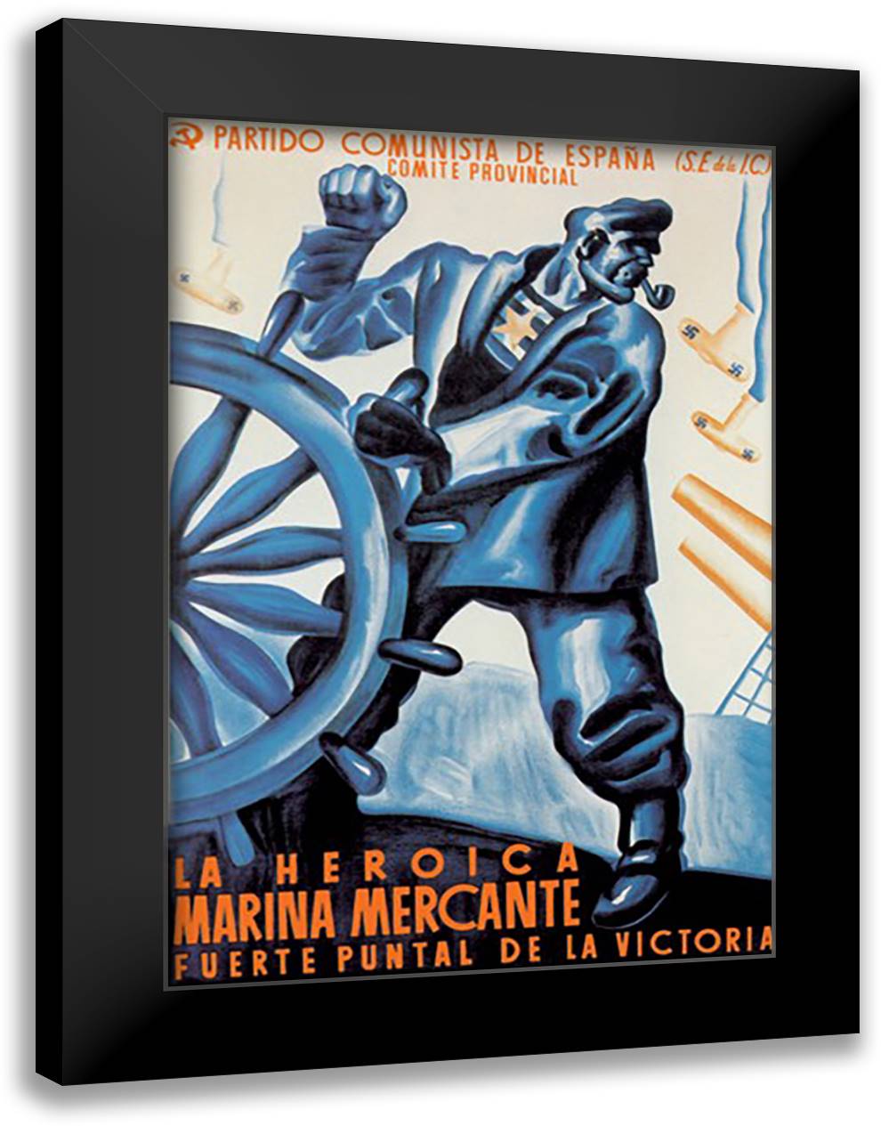 Heroic Merchant Navy 16x22 Black Modern Wood Framed Art Print Poster by Puyol